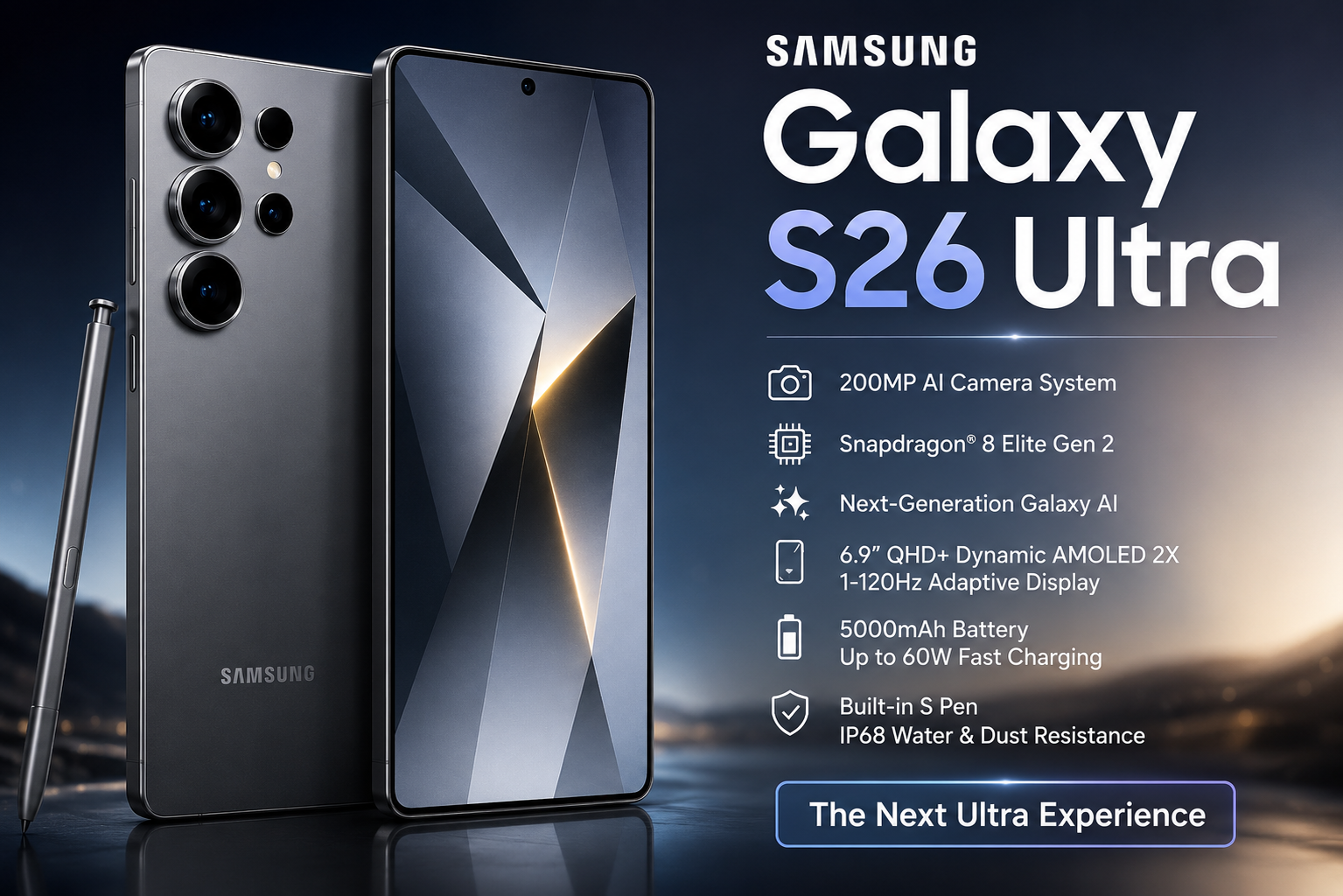 Samsung Launches Galaxy S26 Ultra with Galaxy AI, 200MP Camera, and Snapdragon 8 Elite Gen 2
