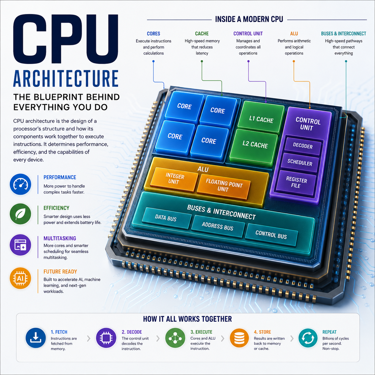CPU Architecture Explained: Instructions, ISA, Pipeline, ALU, Registers, Branch Prediction, Out-of-Order Execution and How a CPU Works