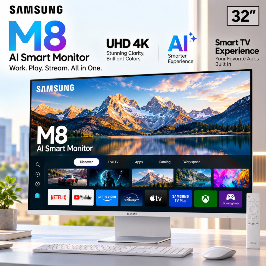 Samsung 32-inch M8 UHD 4K AI Smart Monitor: Technology Explained 5 Samsung 32 inch M8 UHD 4K AI Smart Monitor