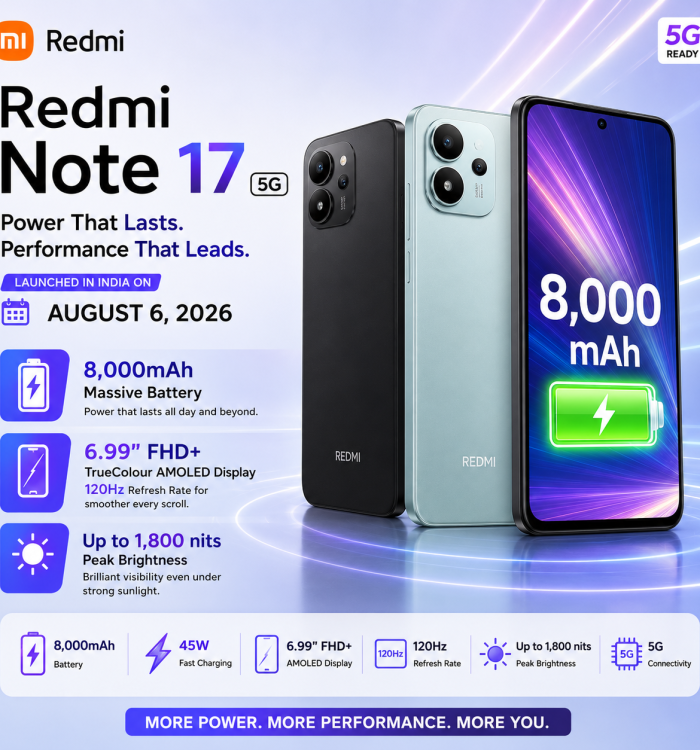 Redmi Note 17 5G Launches in India with 8,000mAh Battery and 120Hz AMOLED Display