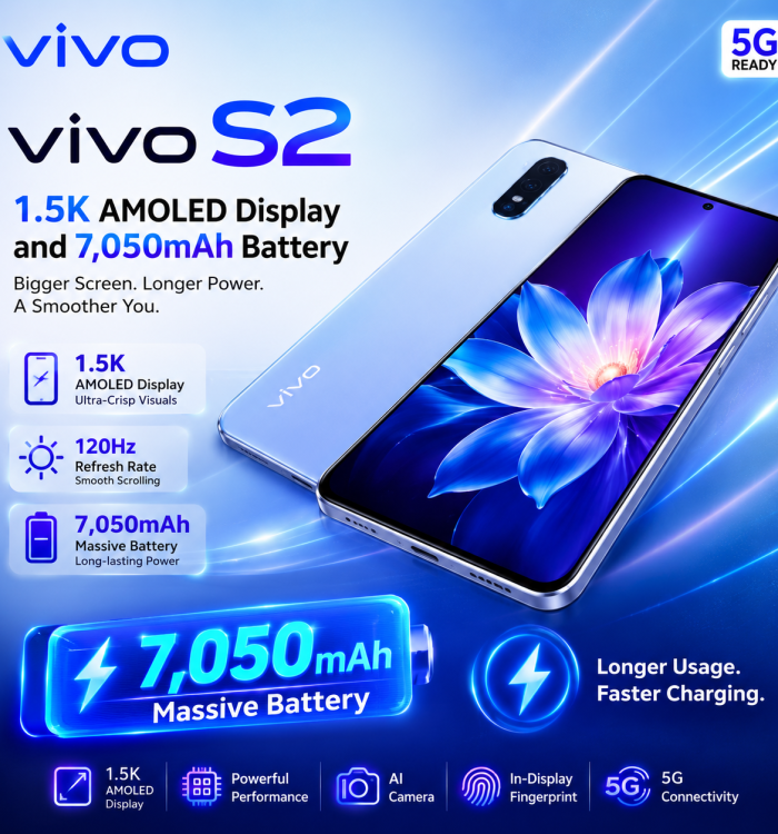 vivo S2 5G Returns to India with 1.5K AMOLED Display and 7,050mAh Battery